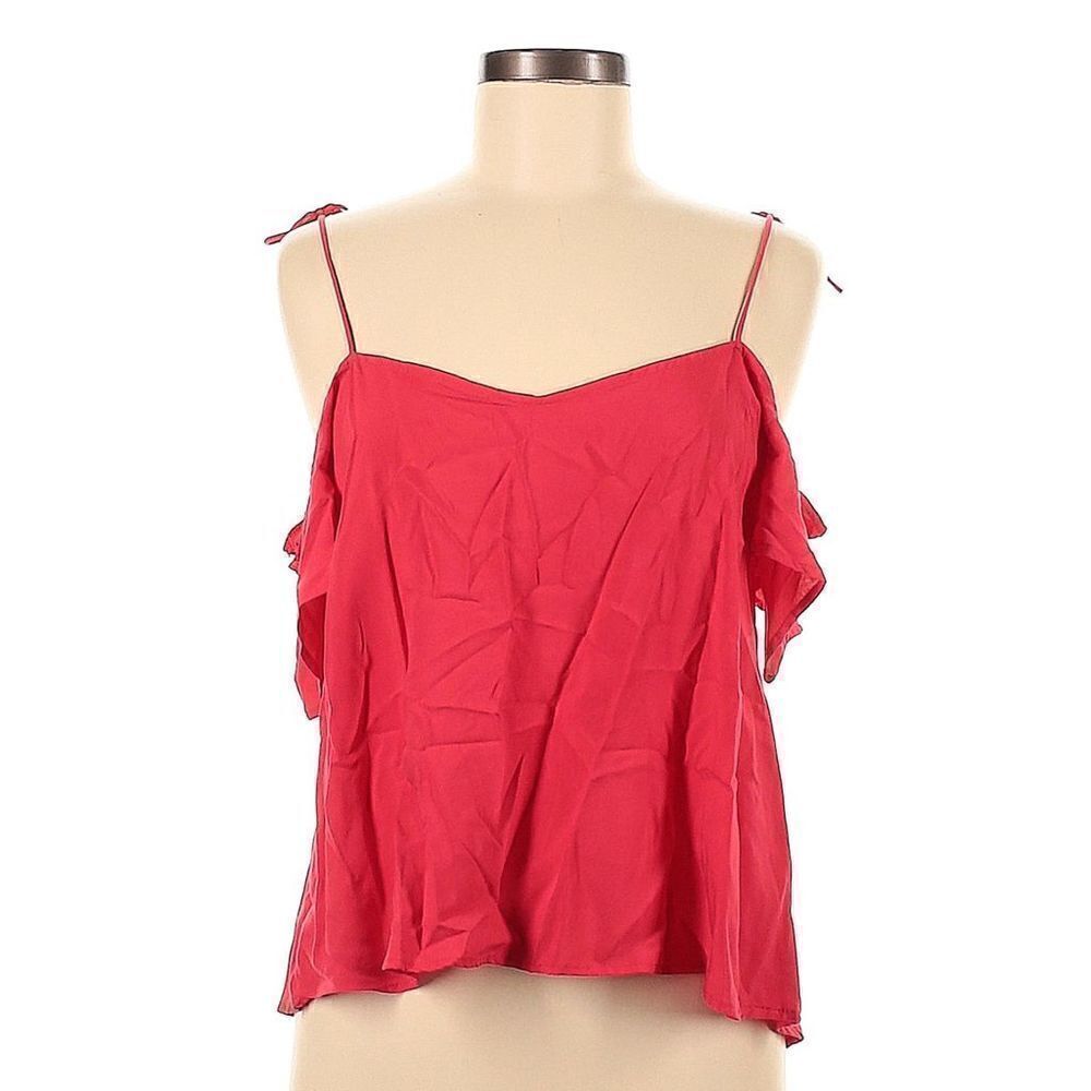 Pull & Bear Red Slinky Off the Shoulder Top Size M